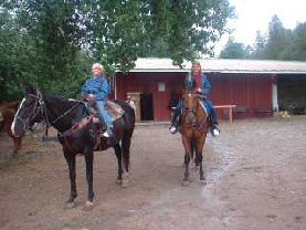 Riders at the stable